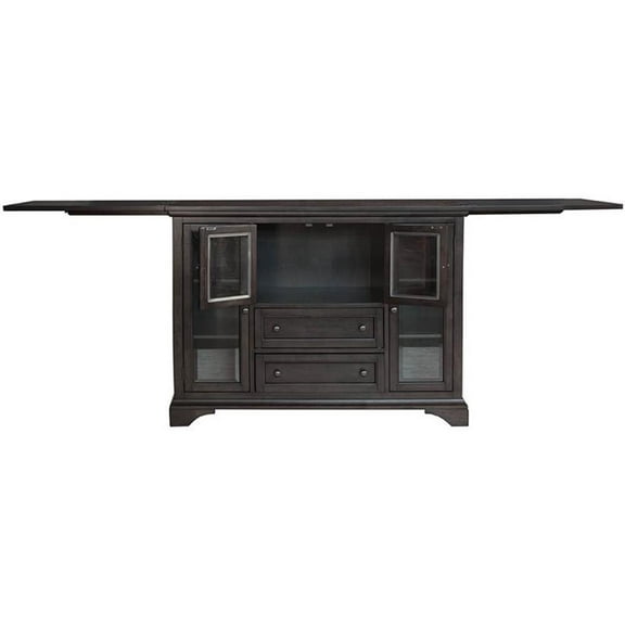 A-America Mariposa Solid Wood Flip-Top Server in Warm Gray