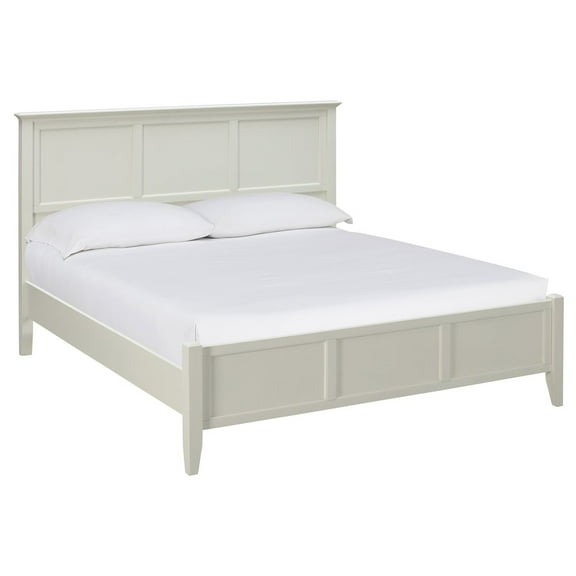 A-America Northlake Coastal Cottage Solid Wood King Panel Bed in White Linen