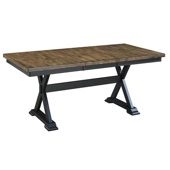 A-America Stone Creek Solid Wood Extendable Trestle Dining Table in Chickory