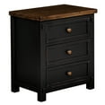 thumbnail image 1 of A-America Stone Creek 3 Drawer Transitional Solid Wood Nightstand in Black, 1 of 3