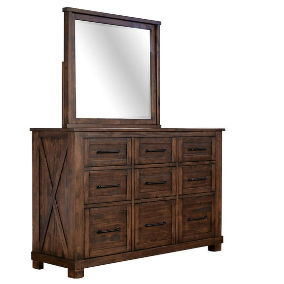 A-America Sun Valley 9-Drawer Dresser, Rustic Timber Finish