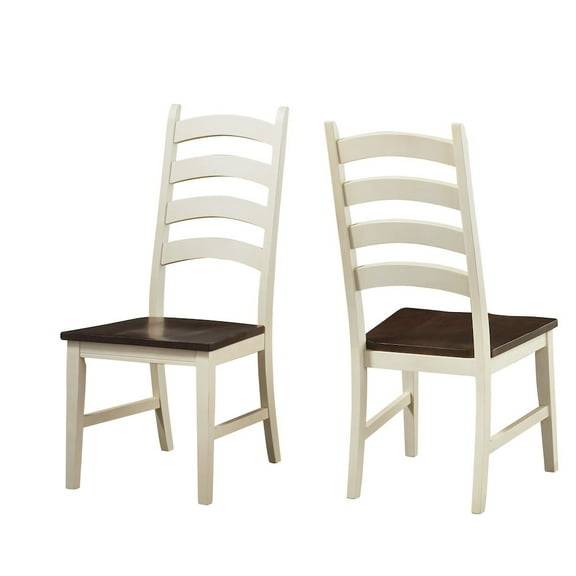 A-America Toluca Ladderback Dining Side Chair in Chalk and Cocoa (Set of 2)