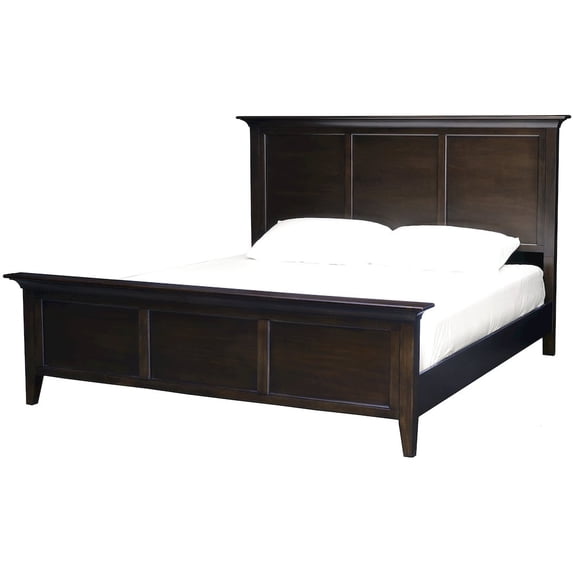 A-America Westlake Solid Wood King Mansion Panel Bed in Cherry Brown