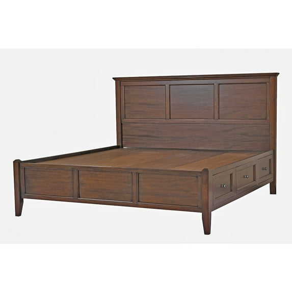 A-America Westlake Transitional Wood Queen Storage Bed in Cherry Brown