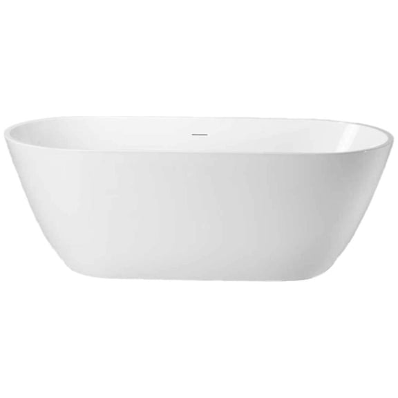 A And E Bath And Shower BT-307-55-WHT Lilac 55" Free Standing Acrylic, Fiberglass Soaking