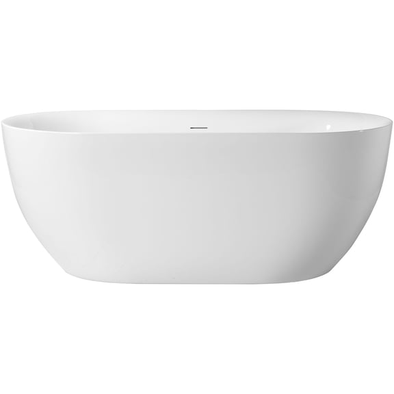 A And E Bath And Shower BT-325-59-WHT Malone 59" Free Standing Acrylic, Fiberglass Soaking