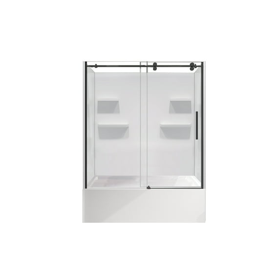 A And E Bath And Shower Oakville Modern 30" Diameter Circular Wood Framed Bathroom Mirror