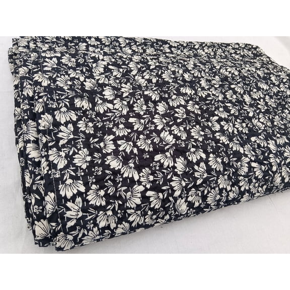 A And E Textiles House Indian Inspired Kantha Quilt, King, Hand Stitched, Rural Quilt