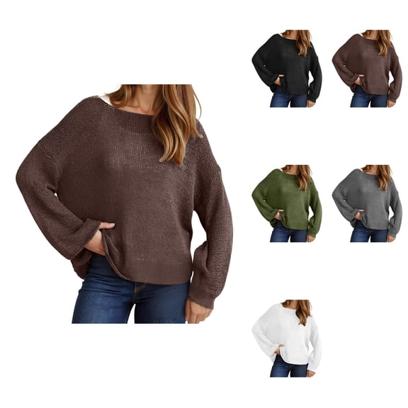 A And Versatile Solid Color Long Sleeved Knitted And Hollowed Out Casual Sweater For Women From Europe And America