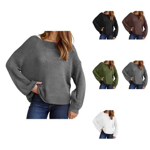A And Versatile Solid Color Long Sleeved Knitted And Hollowed Out Casual Sweater For Women From Europe And America