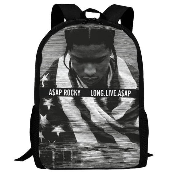 A$Ap Rocky Backpack,3d Print Laptop Backpack Lightweight Casual Daypack Bookbag Multi-Function Travel Backpack 16.5 In