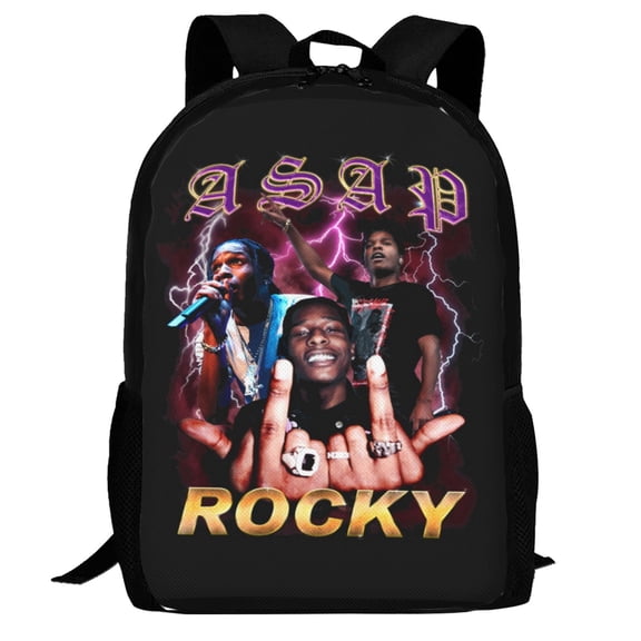 A$Ap Rocky Backpack,3d Print Laptop Backpack Lightweight Casual Daypack Bookbag Multi-Function Travel Backpack 16.5 In