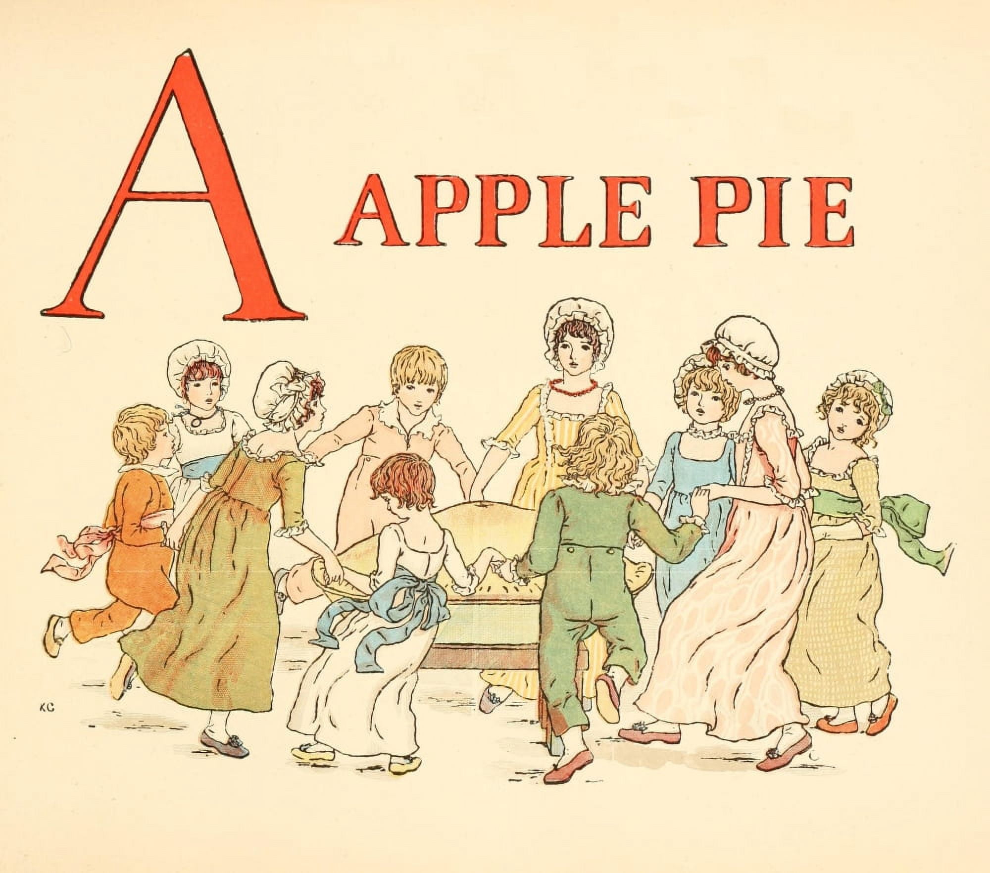 A Apple Pie 1886 A Apple pie Canvas Art - Kate Greenaway (18 x 24)