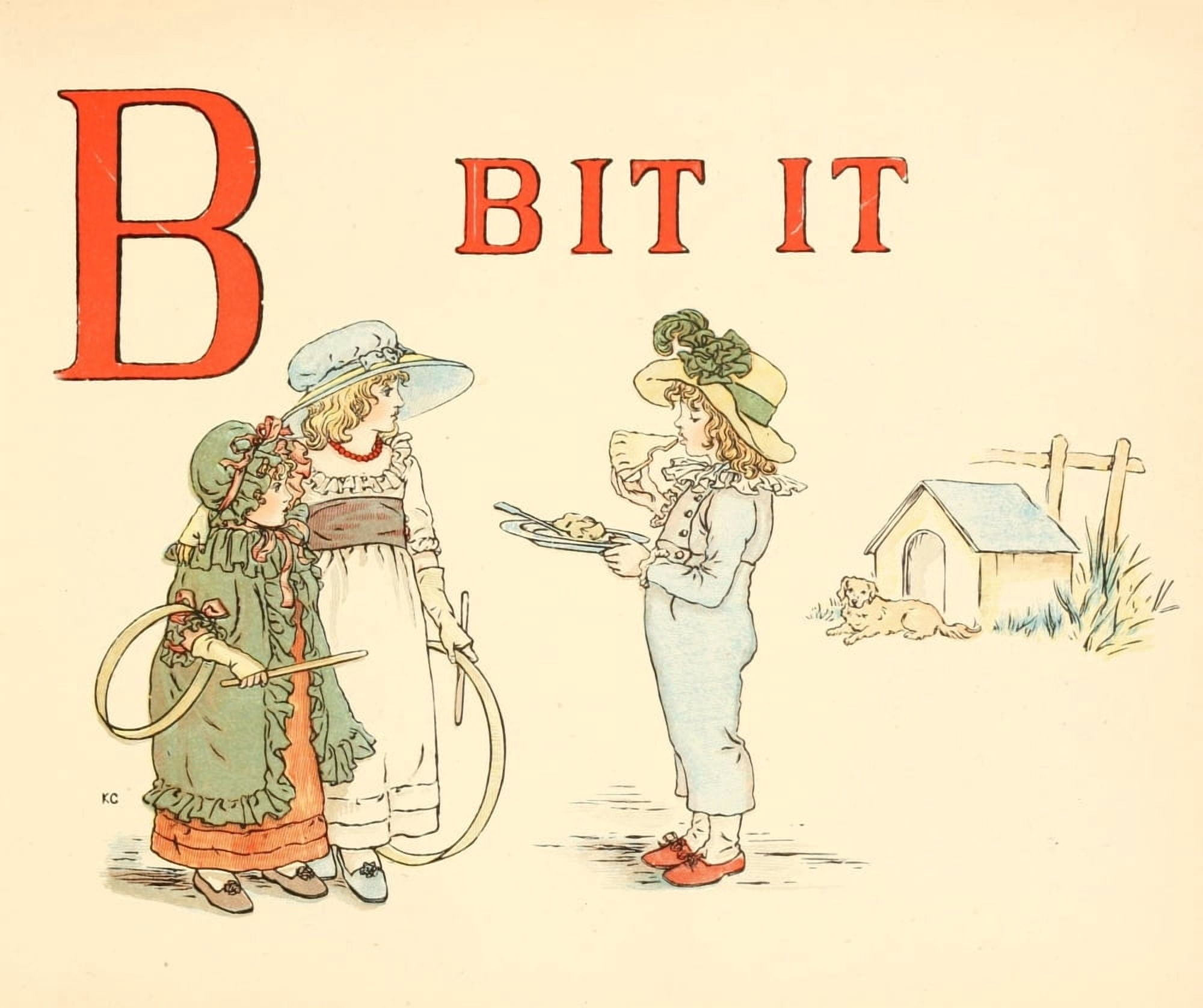 A Apple Pie 1886 B Bit it Canvas Art - Kate Greenaway (24 x 36)