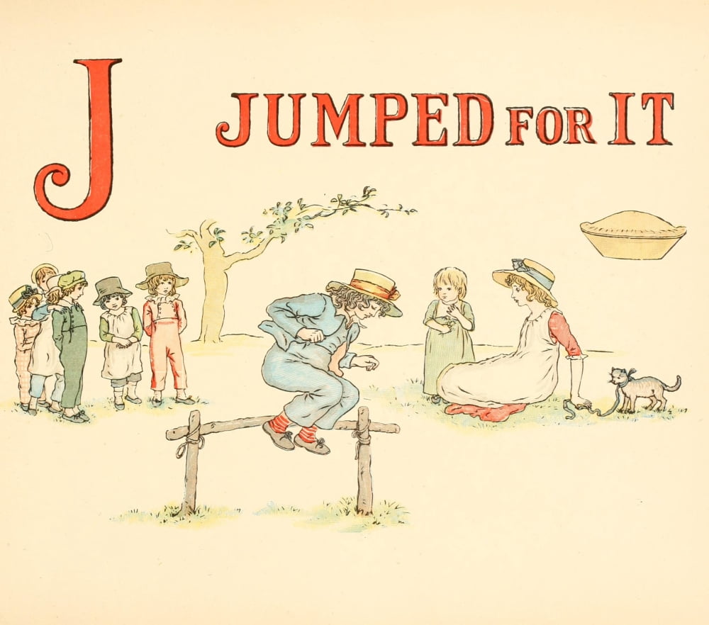 A Apple Pie 1886 J Jumped for it Canvas Art - Kate Greenaway (18 x 24)