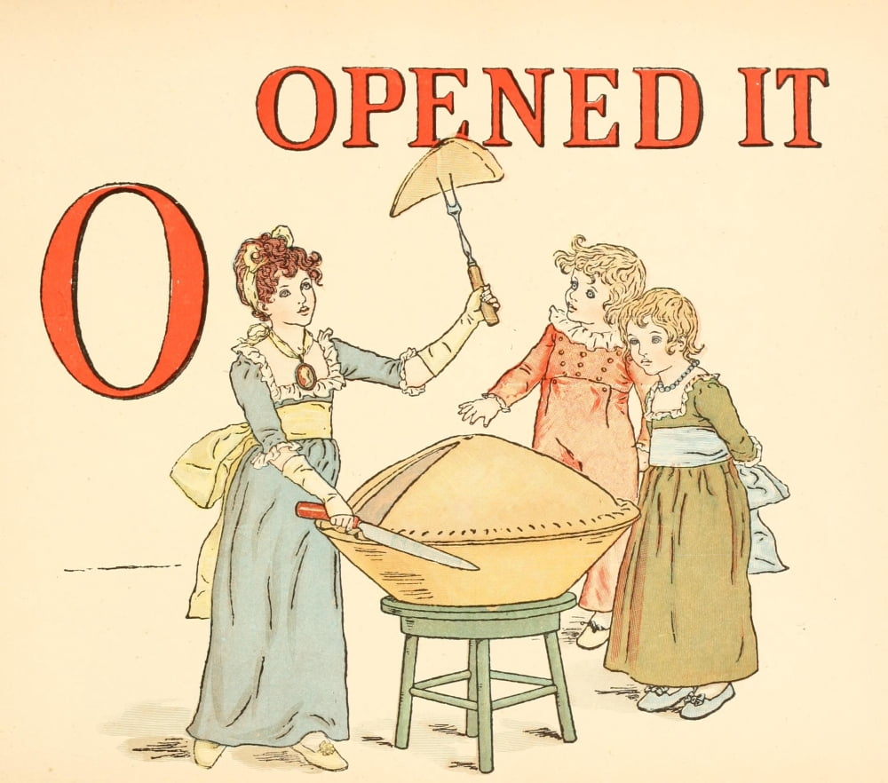 A Apple Pie 1886 O Opened it Canvas Art - Kate Greenaway (18 x 24)