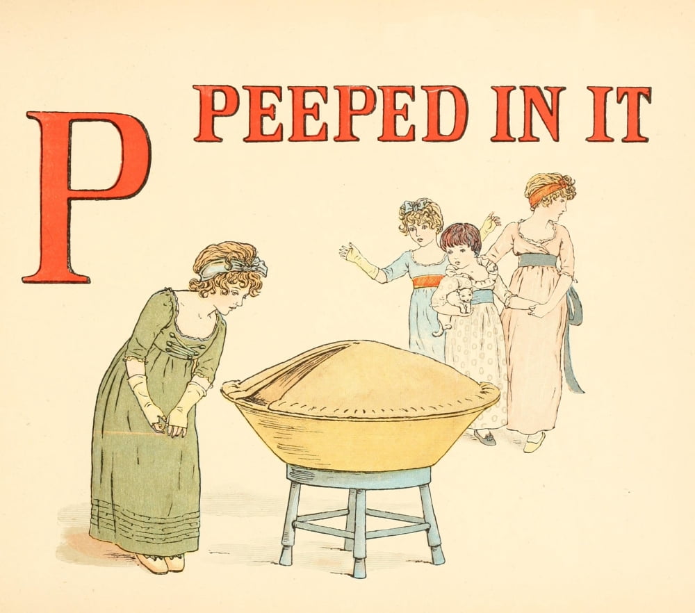 A Apple Pie 1886 P Peeped in it Canvas Art - Kate Greenaway (18 x 24)