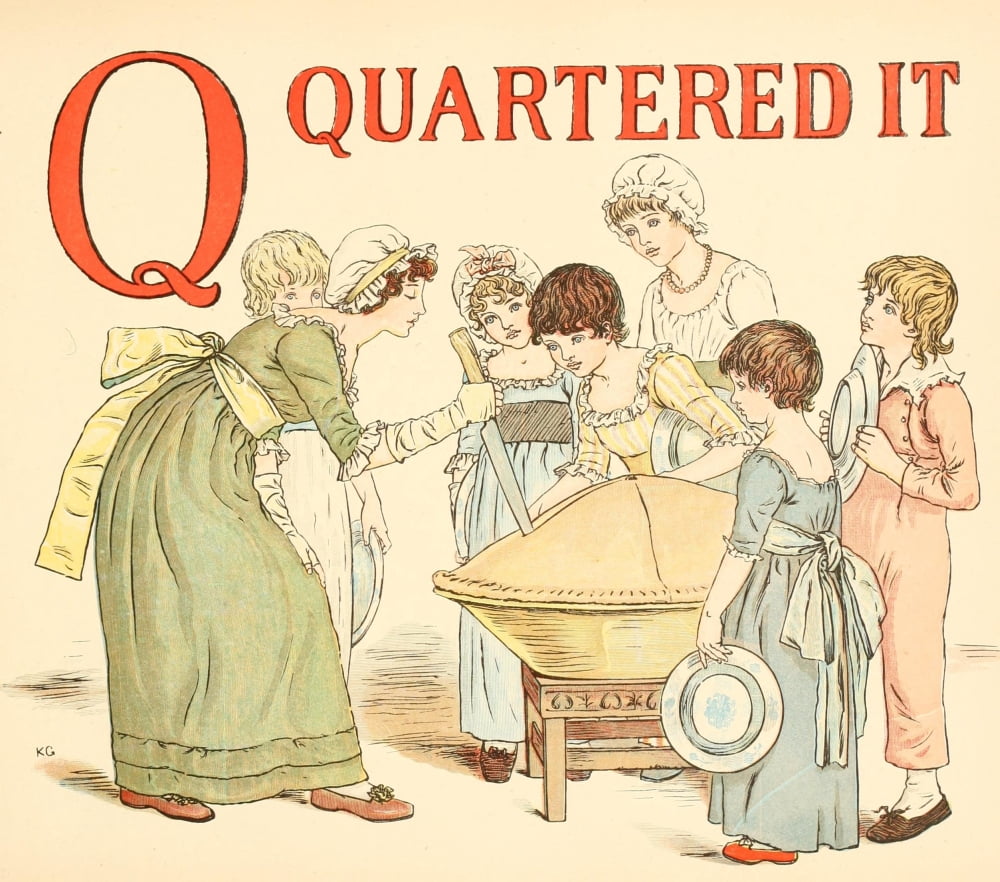 A Apple Pie 1886 Q Quartered it Canvas Art - Kate Greenaway (18 x 24)