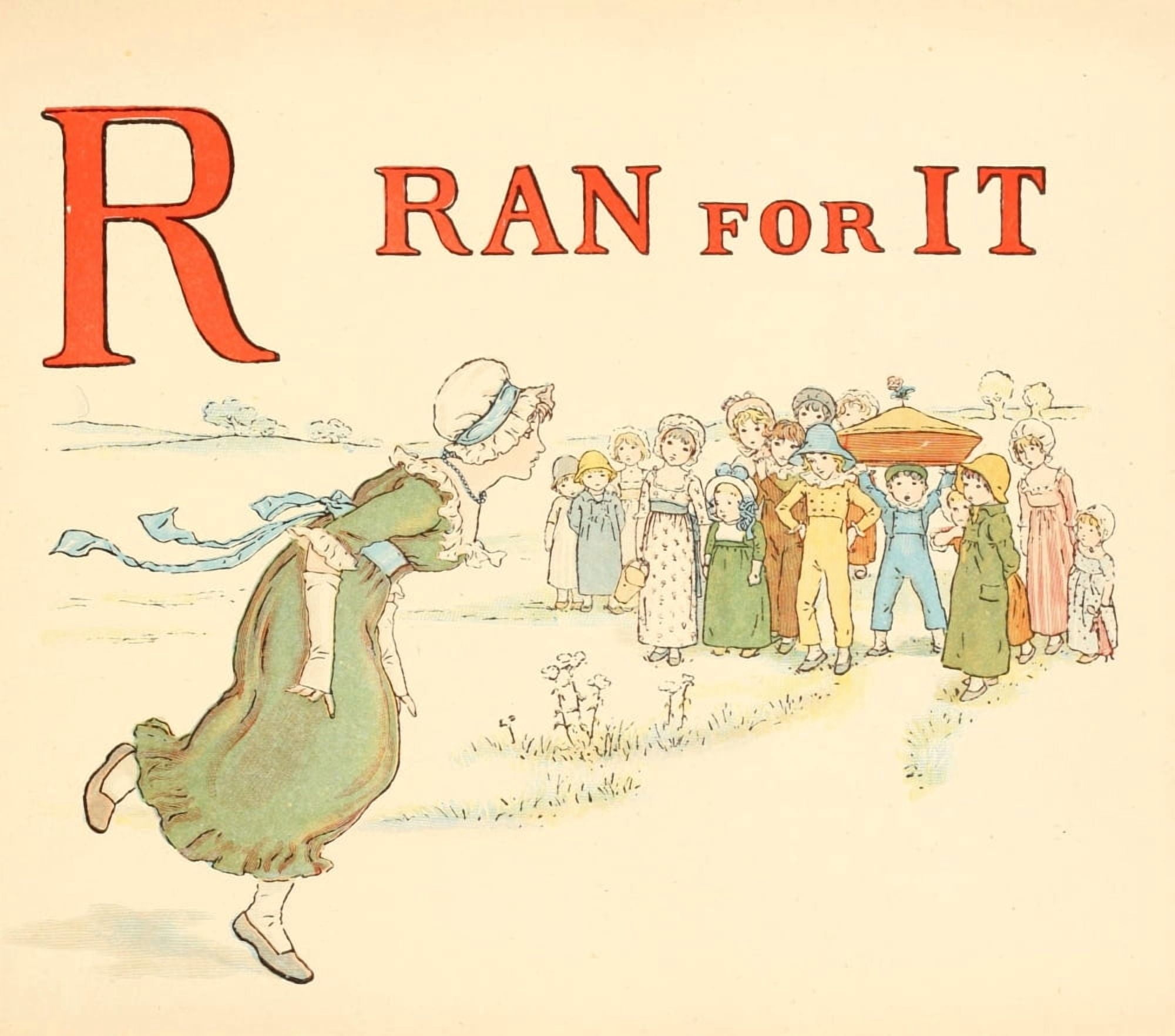 A Apple Pie 1886 R Ran for it Canvas Art - Kate Greenaway (18 x 24)