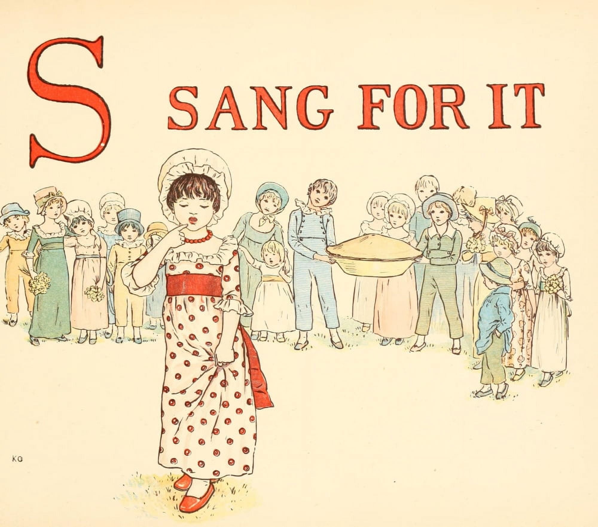A Apple Pie 1886 S Sang for it Canvas Art - Kate Greenaway (24 x 36)