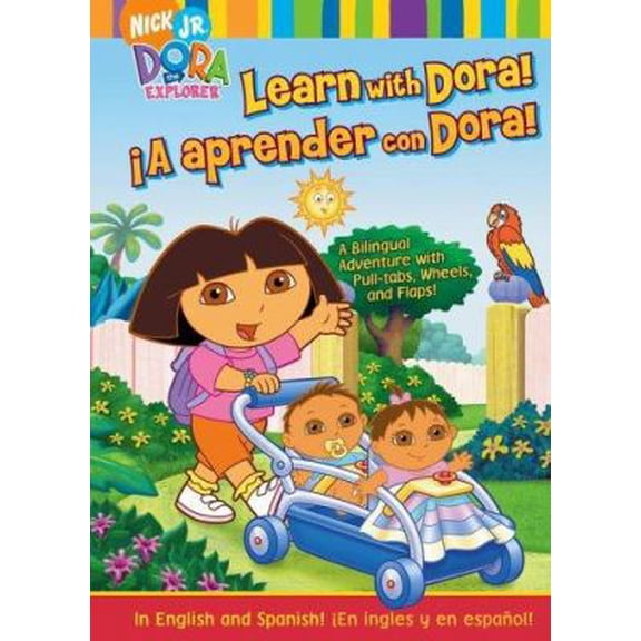 Pre-Owned Learn with Dora!/A aprender con Dora!: A Bilingual Adventure with Pull-tabs, Wheels, and Flaps! (Dora the Explorer) (Hardcover) 141691210X 9781416912101