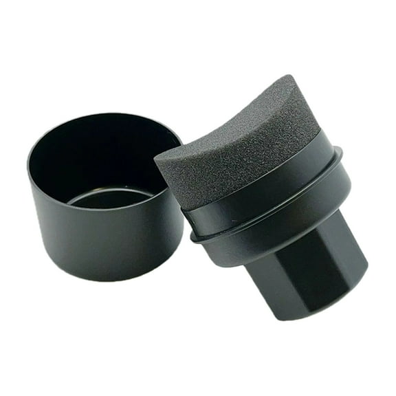 A Arc Shape Car Tire Polishing Sponge Brush High Density Wax Applicator With Cover Plastic 4.72X3.35X3.35 Inch Black
