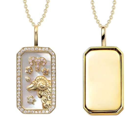 A Aries Zodiac Constellation Necklace For Women With Diamonds And Colored Stone Zircon Pendant