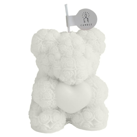 A Aromatherapy Candle In Rose Bear Shape, Companion Gift With Relaxing Scent, Home Decor For Valentine'S Day And Special Moments