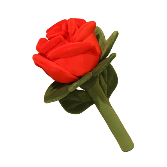 A Artificial Rose Fabric Toy Bouquet Soft Plush Flower Arrangement Prop Decorative Gift For Valentines Day Anniversary 25X40Cm Red