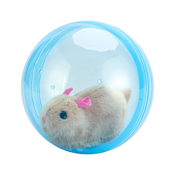 A Automatic Rolling Pet Ball Toy With Plush Mouse Cover Motorized 360 Spin Interactive Cat Fun