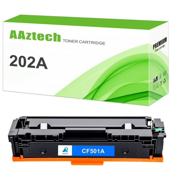 A Aztech 1-Pack Compatible for HP 202A CF501A Toner Cartridge to use with HP Color LaserJet Pro M254dw M254nw MFP M281fdw M281cdw M281fdn Printer (Cyan)