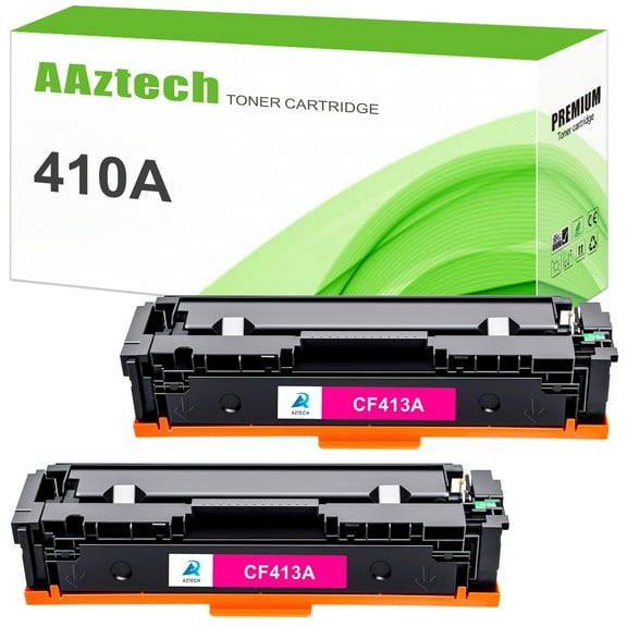 A Aztech 2-Pack Compatible Toner Cartridge for HP 410A CF413A Work with LaserJet Pro M452nw MFP M477fdw M477fdn M377dw M477fnw Printer (Magenta)