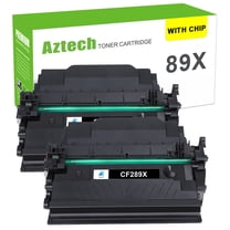 A Aztech 2-Pack (with CHIP) Compatible for HP 89A CF289A 89X CF289X Toner Cartridge for HP Enterprise M507n M507dn M507x MFP M528dn M528f (Black)