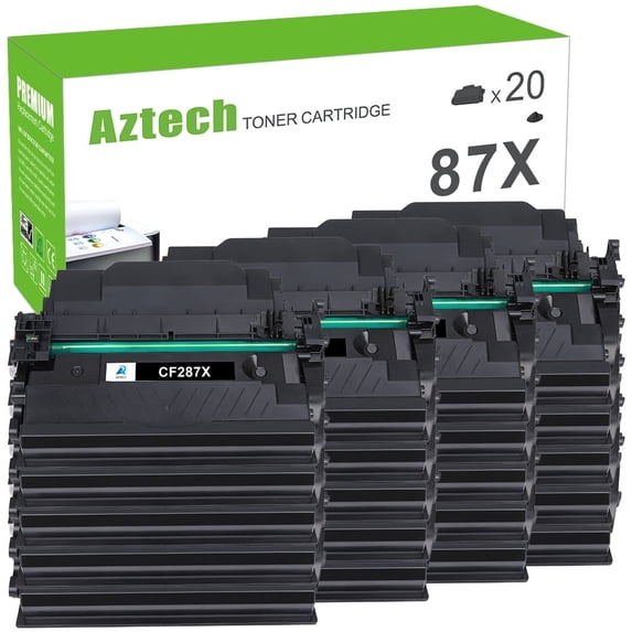 A Aztech 20-Pack Compatible Toner Cartridge for HP CF287X 87X for HP LaserJet Enterprise M506n M506dn M506x M501n M501dn MFP M527dn M527f (Black)