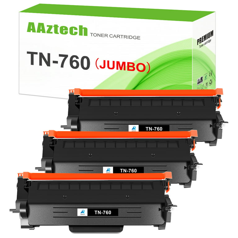 AAZTECH 1-Pack Black Toner Cartridge Compatible for Brother TN-760 TN760  TN730 HL-2395CDW MFC-L2750DW HL-2390DW HL-2350DW MFC-L2710DW HL-L2310D DCP-L2550DW  DCP-L2530DW Printer Ink 