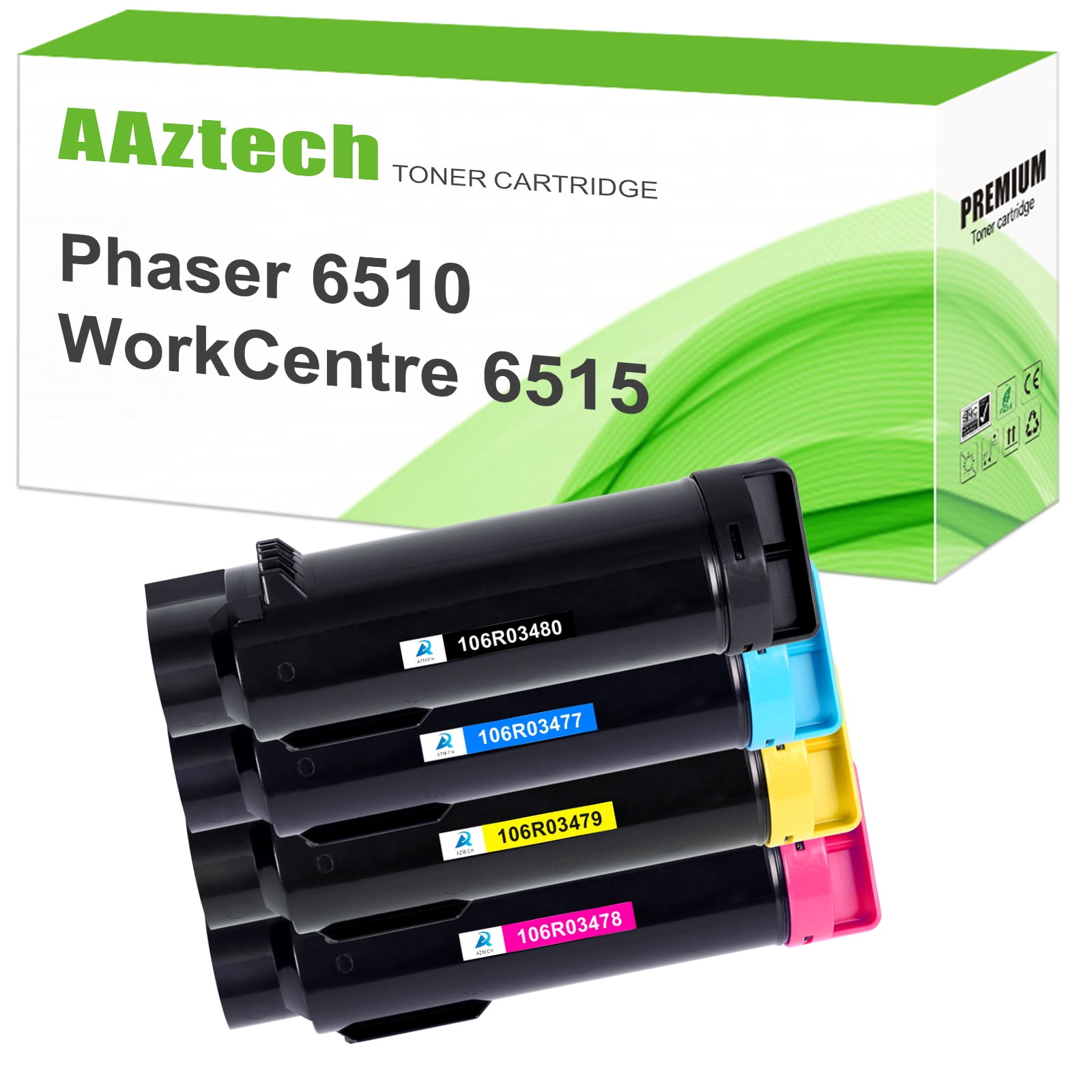 A Aztech 4-Pack Compatible for Xerox 106R03480 Work Centre 6515 Phaser ...
