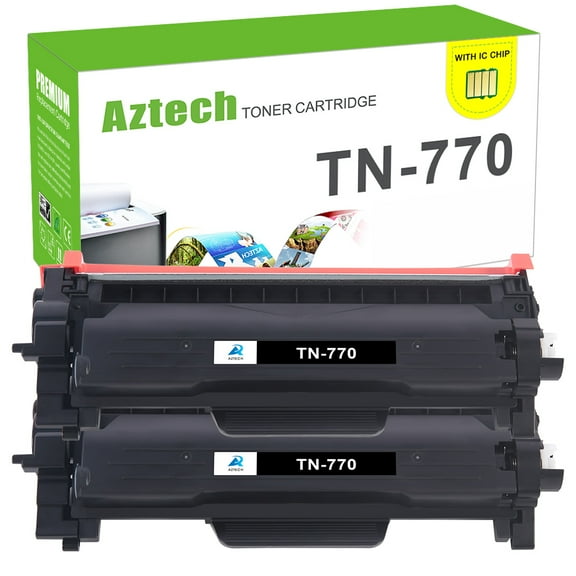 A Aztech Compatible Toner Cartridge for Brother TN-770 TN770 TN 770 MFC-L2750DW MFC-L2750DWXL HL-L2370DW HL-L2370DWX Printer (Black, 2-Pack)
