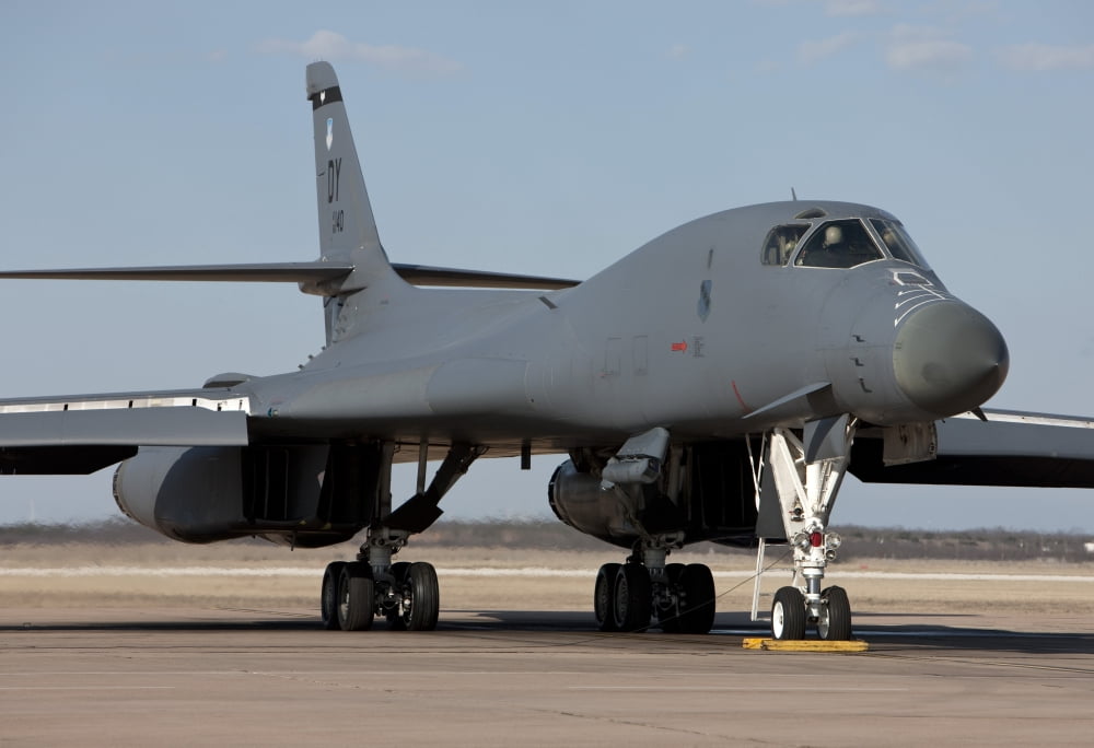 A B-1B Lancer at Dyess Air Force Base Texas Canvas Art - HIGH-G ProductionsStocktrek Images (18 x 12)