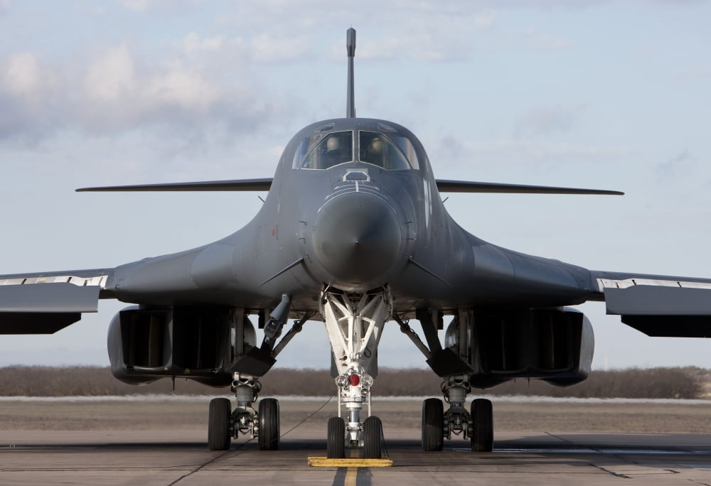 A B-1B Lancer at Dyess Air Force Base Texas Canvas Art - HIGH-G ProductionsStocktrek Images (18 x 12)