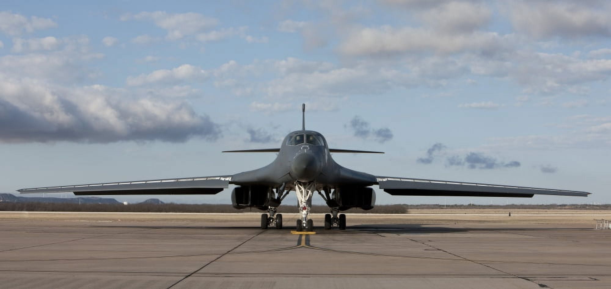 A B-1B Lancer at Dyess Air Force Base Texas Canvas Art - HIGH-G ProductionsStocktrek Images (41 x 20)