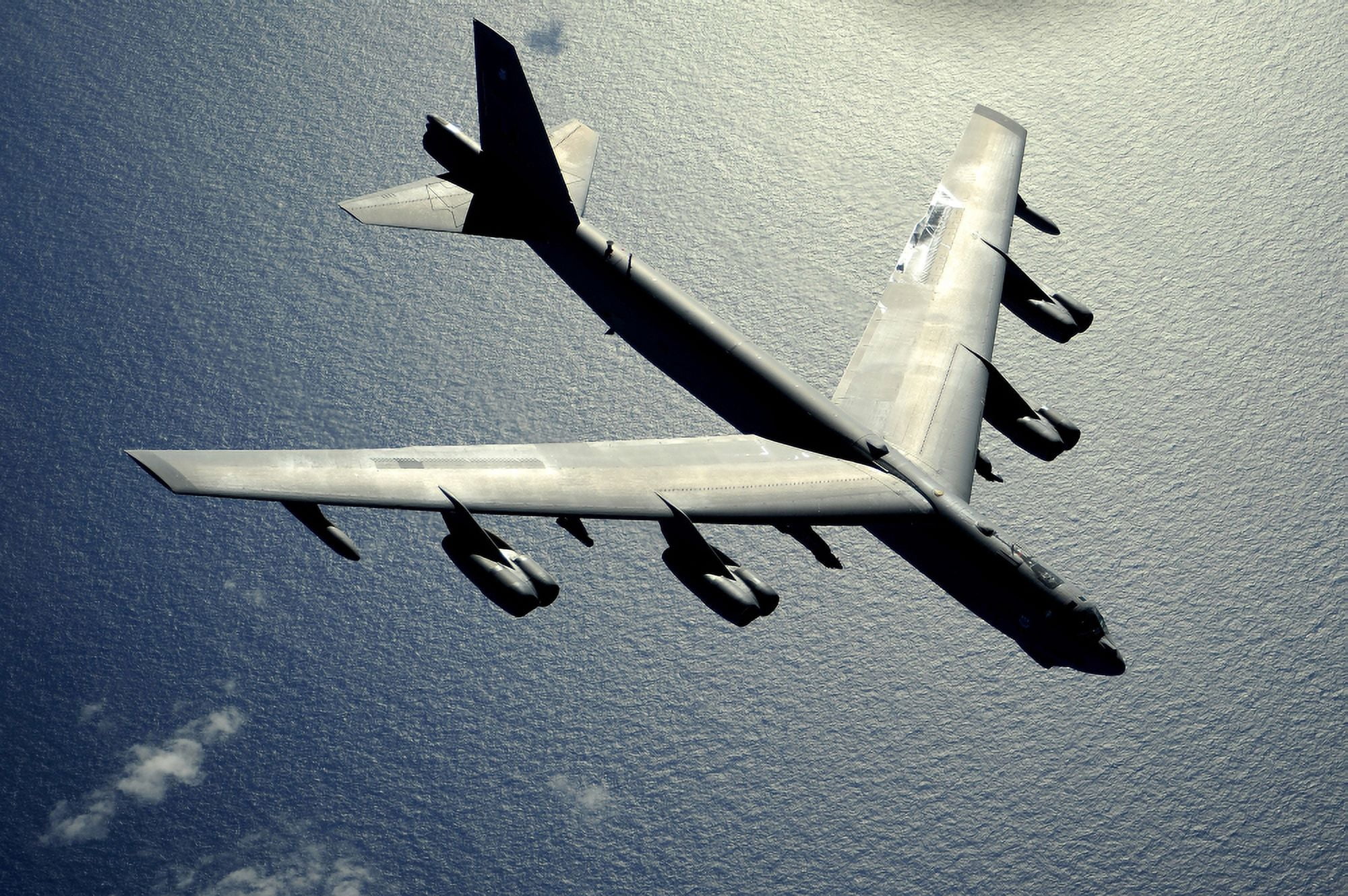 A B-52 Stratofortress in flight over the Pacific Ocean Canvas Art - Stocktrek Images (34 x 23)