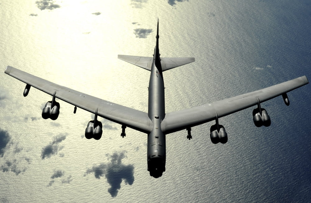 A B-52 Stratofortress in flight over the Pacific Ocean Canvas Art - Stocktrek Images (35 x 23)
