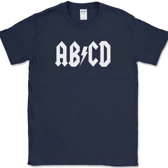 A B C D T-Shirt Funny Alphabet Humor Joke Gift Novelty Tee - Navy, 5XL