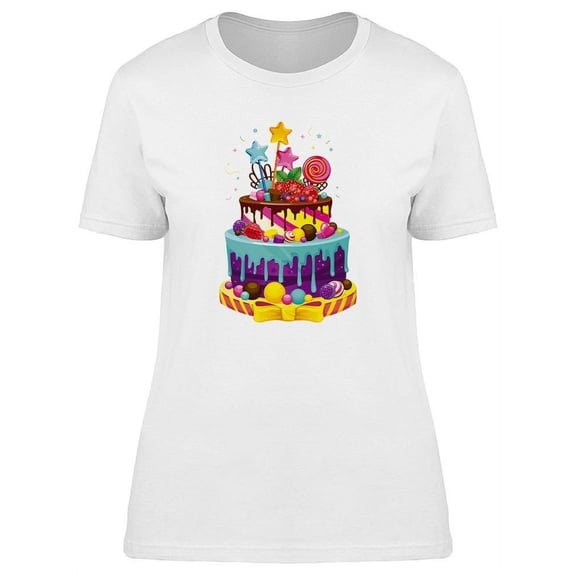 A B-Day Cake T-Shirt Women -Image by Shutterstock, Female Medium