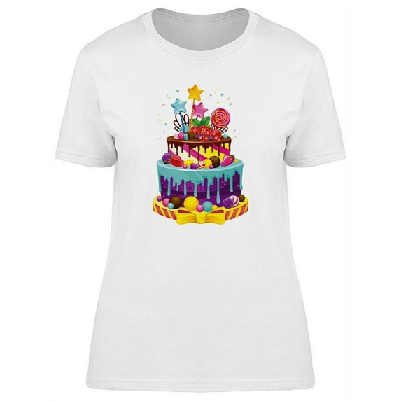 A B-Day Cake T-Shirt Women -Image by Shutterstock, Female Medium