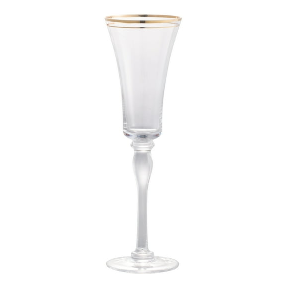 A&B Home 10" Felicity Flute, Gold Rim-Color:Clear,Style:Modern Chic