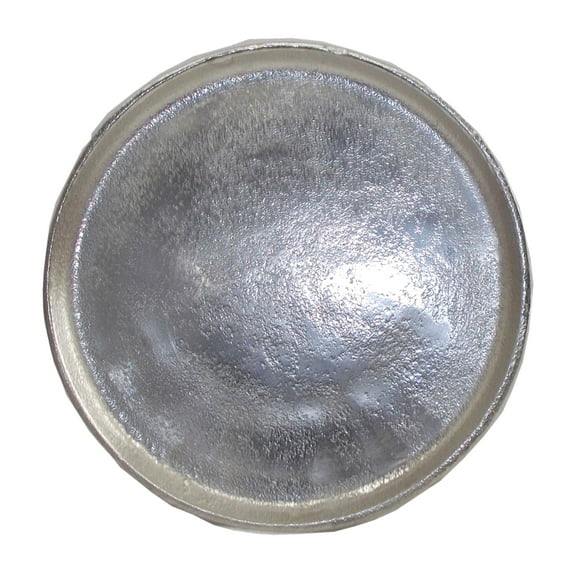 A&B Home 10" Walbrook Decorative Round Plate-Color:Nickel,Style:Vintage Glamour