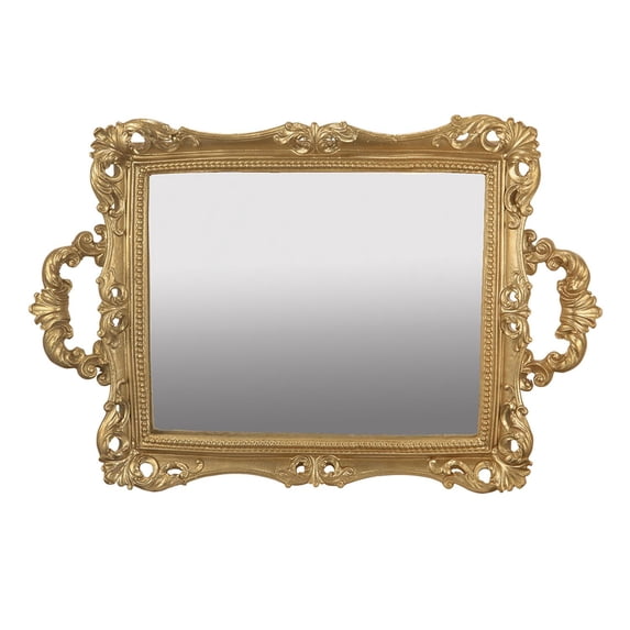 A&B Home 11x16" Tray W/Mirror 12EA/CTN-Color:Gold,Style:Classic Vintage