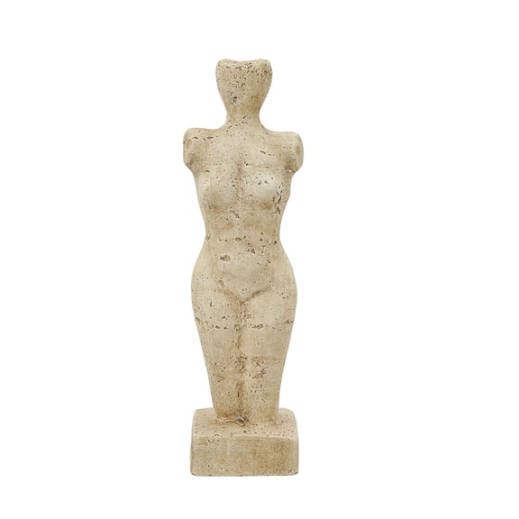 A&B Home 13.4-Inch Beige Cement Abstract Female Torso Sculpture