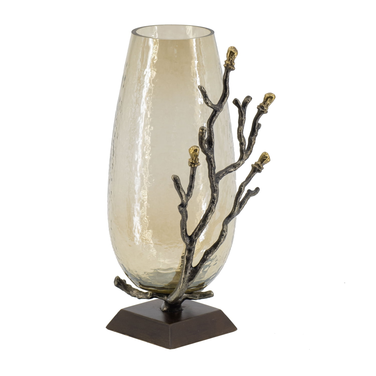 A&B Home 15-inch Gold and Antique Nickel Twig Vase